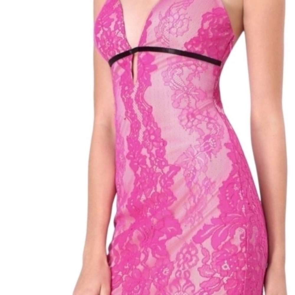 bebe Pink Lace Mini Dress